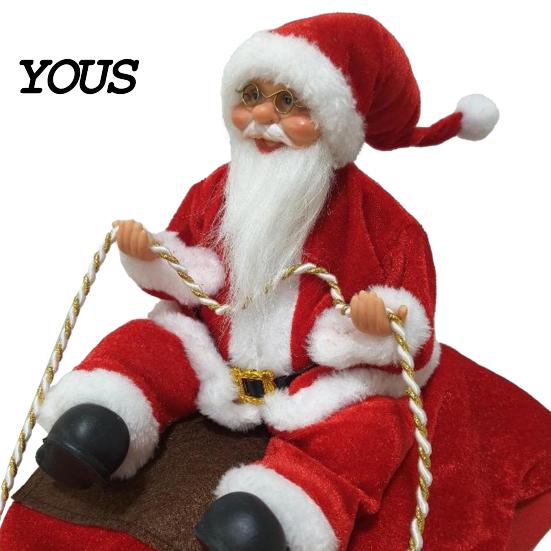 Warm Acrylic Dog Apparel Santa Riding Costume, Christmas Rider Pet Outfit, Hooded Funny Snowflake Pattern Outfits Holiday Cosplay Costume for