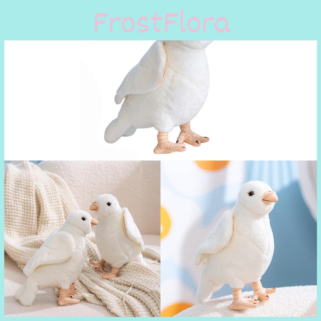 Plush White Pigeon Figurine Soft Toy With Pp Cotton Filling For Kids And Teens