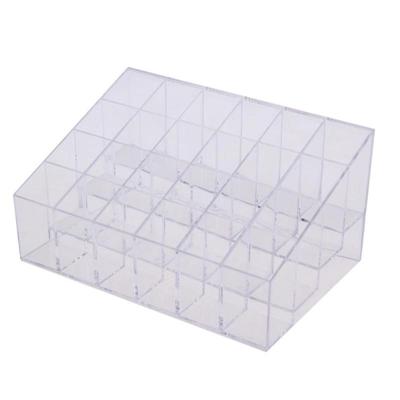 Klare Acryl 24 Grid Make-Up Organizer Lagerung Box Lippenstift Nagellack Display-ständer Halter Kosmetik Schmuck Organizer Box Fall