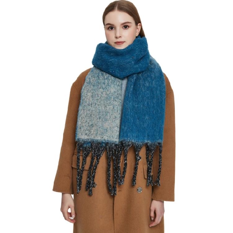 Adult Women Warm Scarf Thicken GradientColor Lengthen Scarf Soft Shawl Scarf