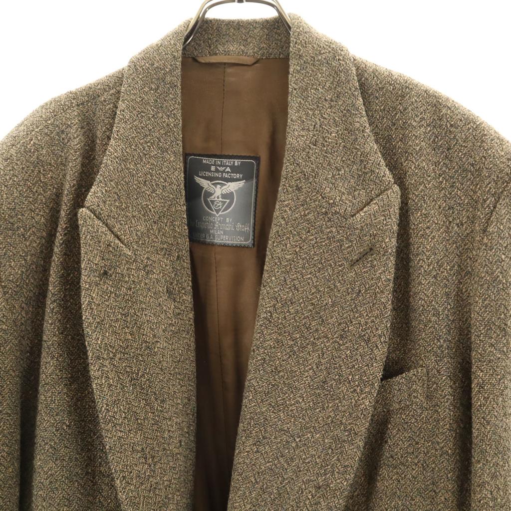 Emporio Armani Made In Italy Double Tailored Jacket 50 Khaki Beige Men's Used