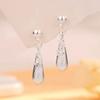 Prawdziwe Srebro Próby 925 Cyrkonia Matowy Wisiorek Kształt Kropli Wody Kolczyki Sztyfty dla Kobiet Vintage Fine Minimalistyczny Dodatek