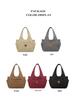 2025 Women's One-Shoulder Bag: Trendy, Versatile Canvas Handbag with Large Capacity, Simple Korean Style, Solid Color.