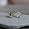 Natural Green Moss Agate Suds Healing Gemstone Studs Sugar Loaf Moss Agate Studs Moss Agate Studs for Women Sterling Silver Studs