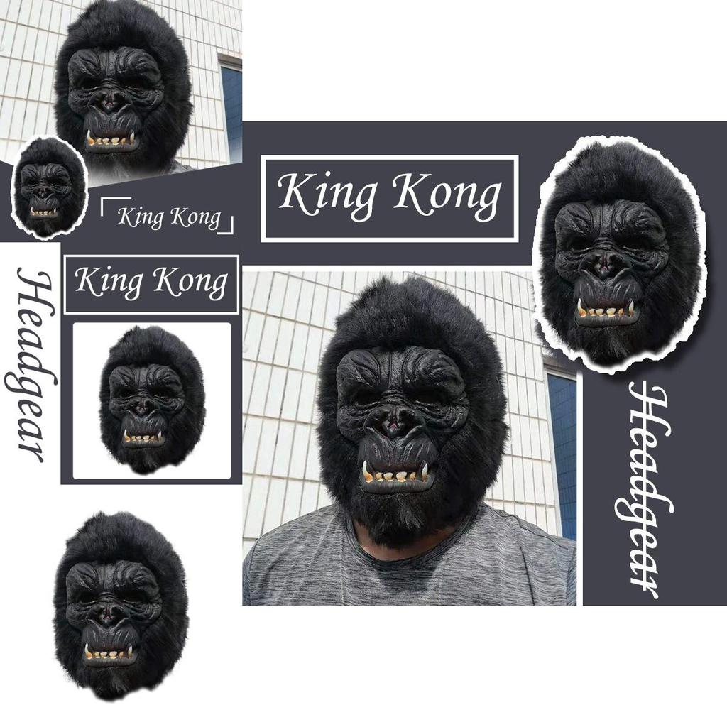 Gruselige Geisterhaus-Deko-Requisiten mit einem realistischen Gorilla-Kleid, einer Kapuze und einer Maske für Halloween-Feiern