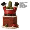 Winter Garden Decor Santa Claus in Smokestack Flower Pot Ornament, Resin Decorative Plant Durable Succulent Planter Container, Small for Holiday