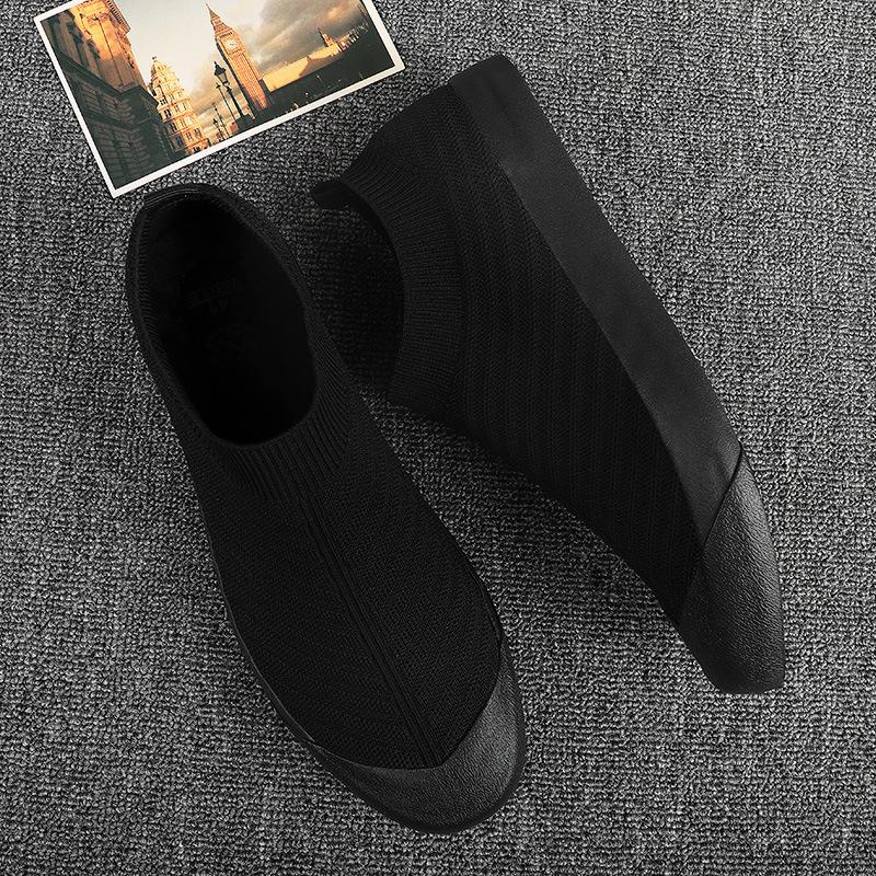 Jarní Nové Pánské Ležérní Líné Pánské Boty na Jeden Krok, Trendy Prodyšné Ponožky Pánské Boty