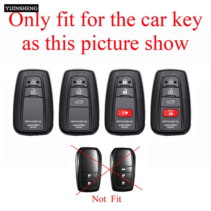 Carbon-Stil ABS + TPU Auto Schlüsselhülle Abdeckung Anhänger Schlüsselanhänger für Toyota Prius Camry Corolla C-HR CHR RAV4 Cruiser Prado Altis