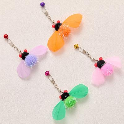 Spare Head for Cat Teaser, Pet Toy In Feathers and Realistic Insects, Refill for Interactive Cat Wand Game
