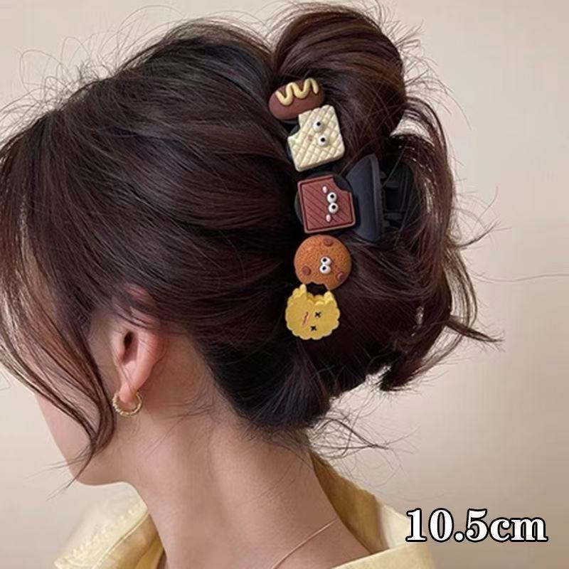 New High-End Contrasting Color Grab Clip Cartoon Cute Puppy Hairpin Large Back Head Disc Hair Shark Clip Female