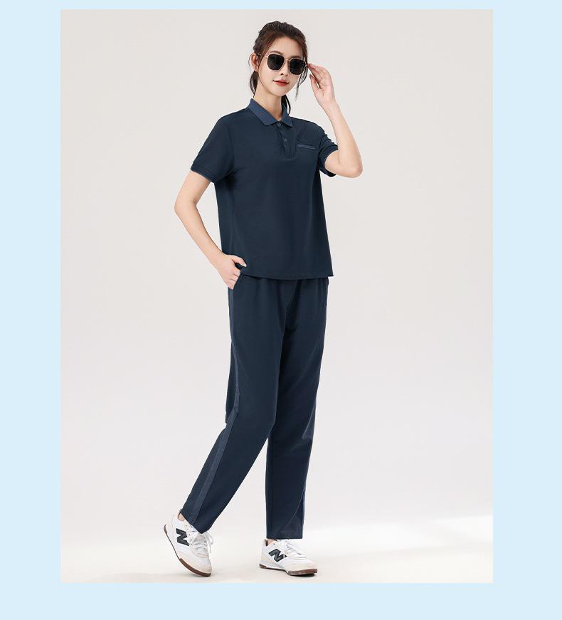 Women's Summer Sportswear Set: Lapel Short Sleeve Top & Loose Long Pants, Plus Size, Casual Two-Piece Running Suit