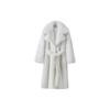 European and American women's clothing autumn and winter new white imitation lamb wool lace-up waist extended fur coat