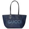 Totissima Reversible Classic Print Logo Denim And Canvas Tote Bag Women Tote Bags Dark-Blue Beige 820496-FAD3J-8441