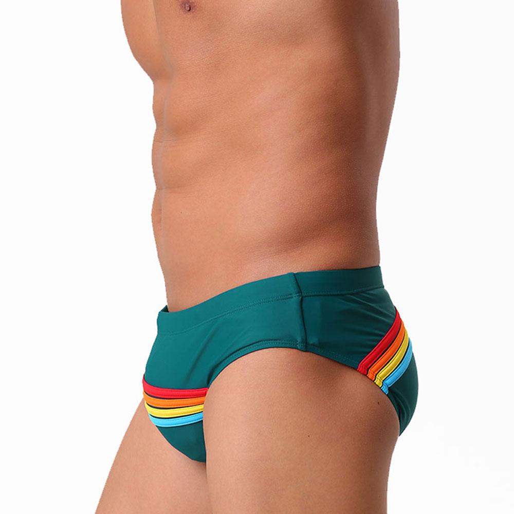 Men's Fashion Sexy Swim Brief Sexy Stripes UXH Brand Swimsuit for Men Surfing Swimwear Beach Shorts