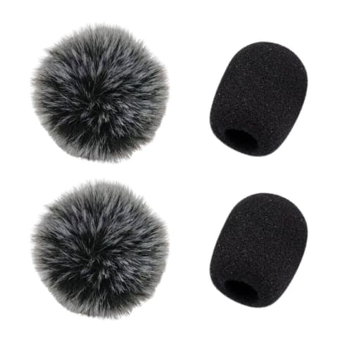 

Replacement Windscreen Covers for Lapel Microphones (2 Wind Muffs & 2 Microphone Sponges, 5mm Inner Diameter)