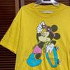 Used Character T-shirt Mickey Mouse Surf Holiday Sunglasses Yellow S (equivalent To M In Japanese Size) Size Vintage Used Vintage P20/