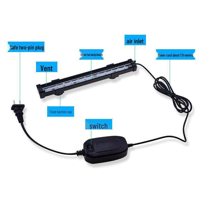 Vodotěsné LED akvarijní bublinkové světlo pro ponorná akvária