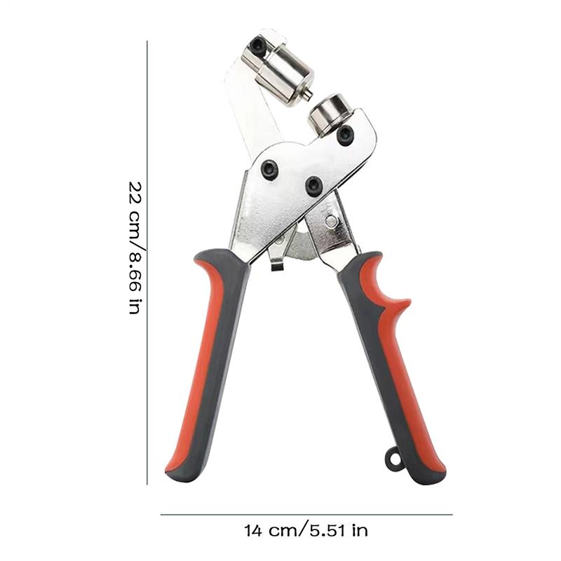 Grommet Tool Kit Handheld Hole Punch Pliers Portable Grommet Hand Press Machine Manual Puncher w/ Silver Grommets of 10.5mm