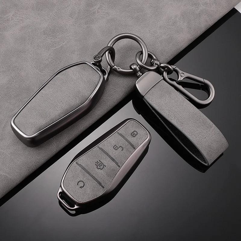 Car Key Case Cover Full Alloy Shell Keyring Pendant For Byd Atto 3 Han Ev Dolphin Durable Second Song Pro Tang Dmi Qin Plus Yuan