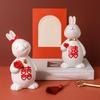 Bunny Couples Ornament Sculpture Figurine Statue Elegant Animal Collectible Art Crafts Cute for