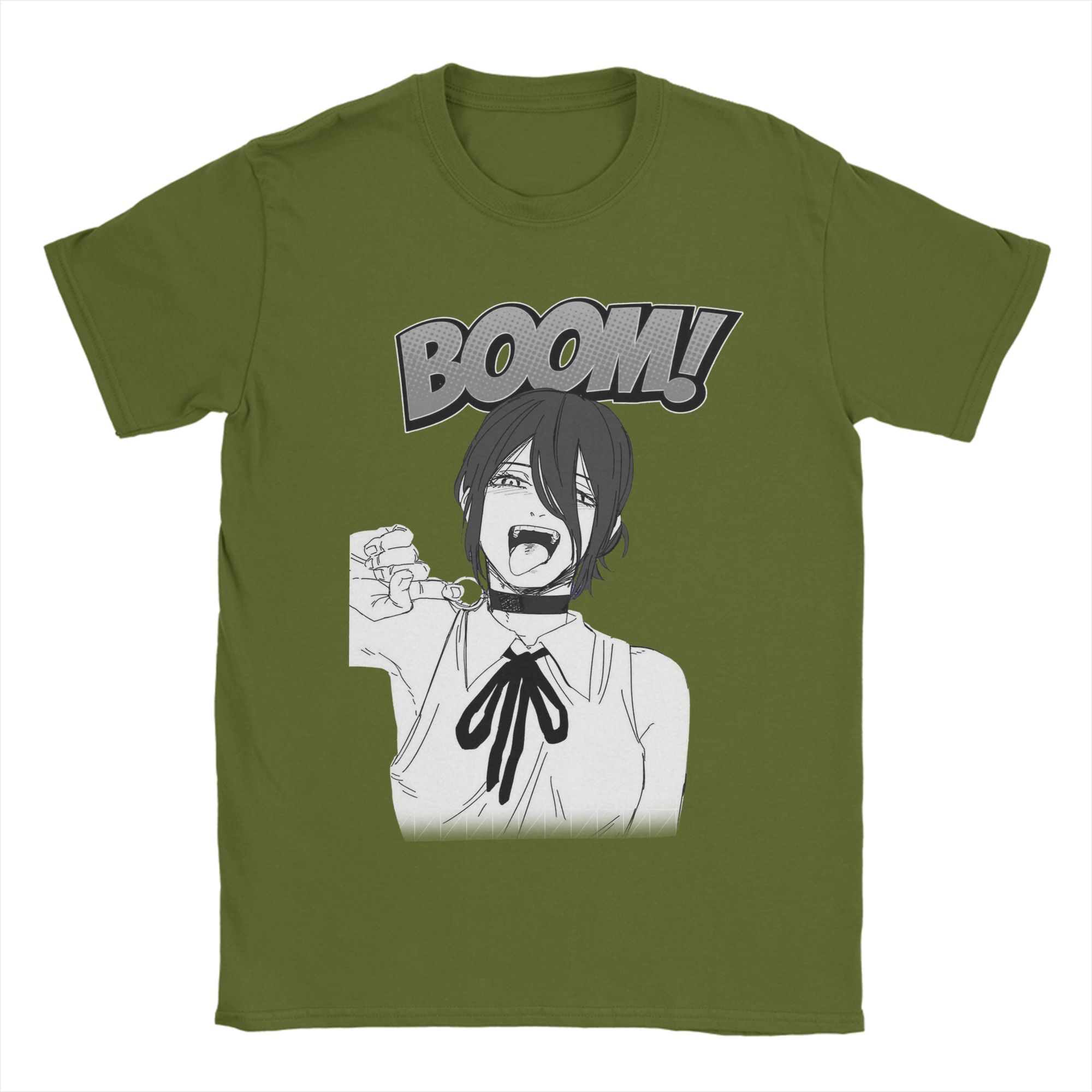 

Chainsaw Man Reze Devil Boom T-Shirt Men Funny Cotton Tees Crew Neck Short Sleeve T Shirts 6XL Clothes 4XL