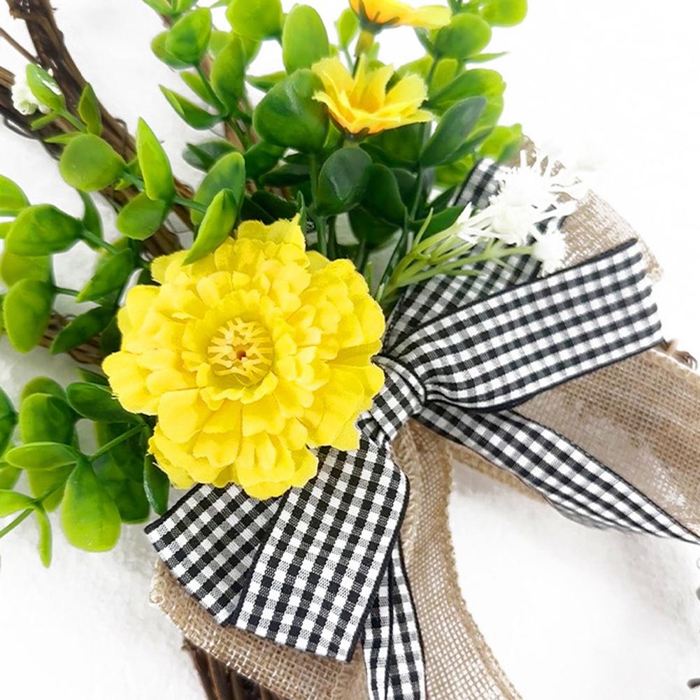 Door Hanging Easter Bunny Wreath For Photo Shoots Handmade Craftsmanship Cloth And Plastic Components Egg Motif Details
