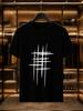 2026 New Arrival 100 Cotton Tshirt Minimal Irregular Hashtag Line Abstract Print Crew Neck Casual Short Sleeve