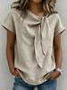 Short Sleeve Blouse with Bow Detail In Multiple Colors
