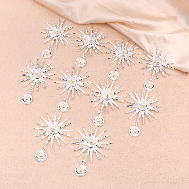 

10 шт. Барочный стиль Жемчужная подвеска Подсолнух Ювелирные изделия Сделай сам Свадебная одежда Бант Ювелирные украшения Декоративные аксессуары серебряный