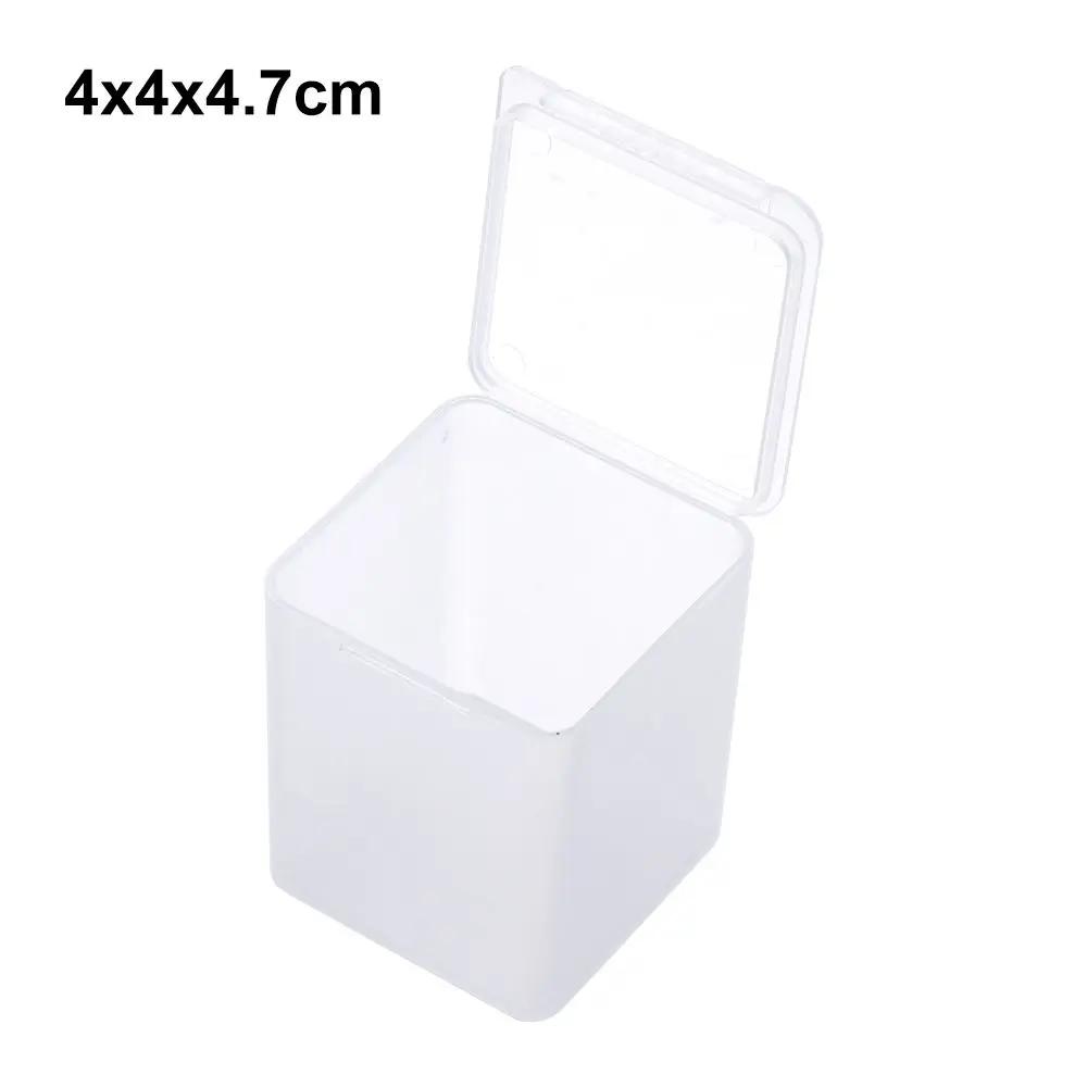 Square Round Plastic Transparent Storage Box Small Items Sundries Organizer Case Jewelry Beads Container Box Tools Accessories