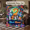 Wildlife Animals Theme Throw Blanket Custom Name Text Personalized Blanket Soft Cozy Blanket for Home Sofa Bed