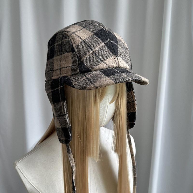 Women's New Winter Trapper Hat - Fashion Casual Plaid Earflap Cap Wide Brim Coldproof Outdoor Stylish Aviator Hat