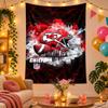 Polyester Wandteppich mit Kansas City Chiefs Design, Dekorative Hängedeko für Schlafzimmer Wohnzimmer Studentenwohnheim