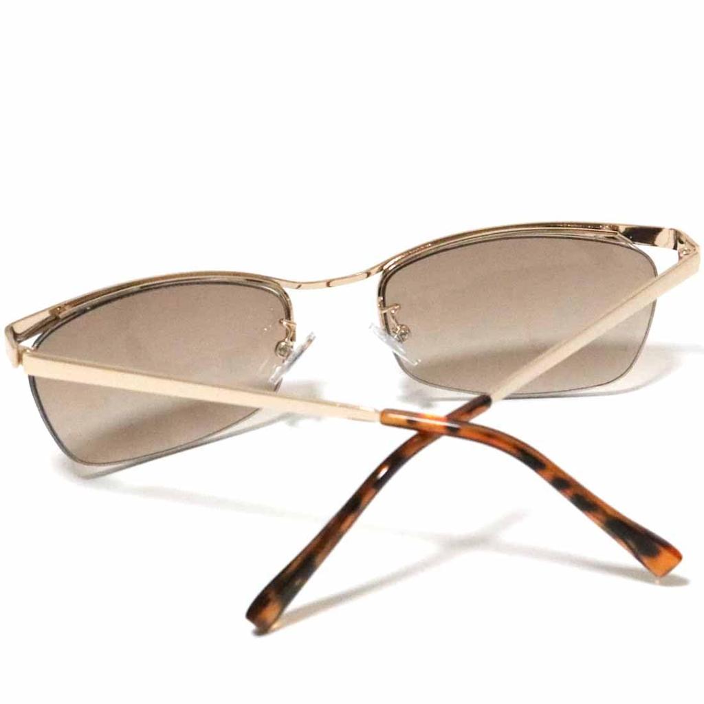 Gold x Brown HF Fashion Glasses Clear Colored UV Popular [Berkuto] (Non-prescription) Stylish, Round, Lenses, Lenses, Small, Large, Lightweight,