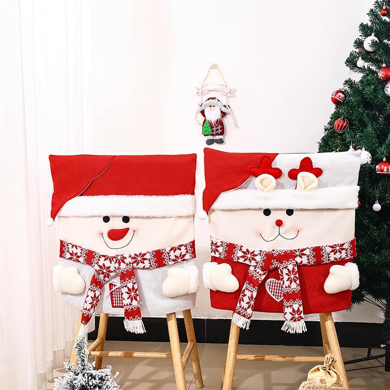New Christmas Decoration Chair Cover Stool Cover Santa Claus Chair Cover European and American Decorative Ornaments Home Furnishings