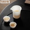 200 ml Teekrug aus Jadeporzellan mit Eiskernmuster, handgefertigt, chinesisch, weiß, Cha Hai Justice Tasse, weißes Tee-Trinkgeschirr, Dekorationsartikel