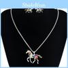 Animal Horse Pendant Necklace With Colorful Oil Drop Design For Women Summer Fashion