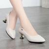 Damen High Heels, Eleganter und Göttinnenhafter Stil, Herbst- und Frühlingstil, Vielseitige Mittelhohe Schuhe aus Weichem Leder
