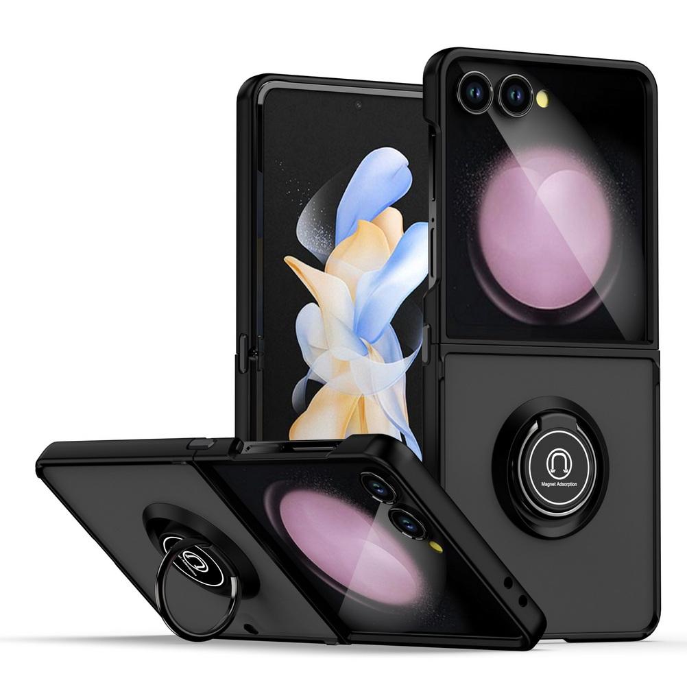 High-eng Rotatable Finger Ring Car Holder Phone Case for Samsung Galaxy Z Flip 7 6 5 4 Shockproof Protection Bracket Back Cover