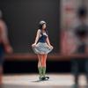 Cute Resin Miniature Girl Model In Bright Dress Perfect For Small Home Additions