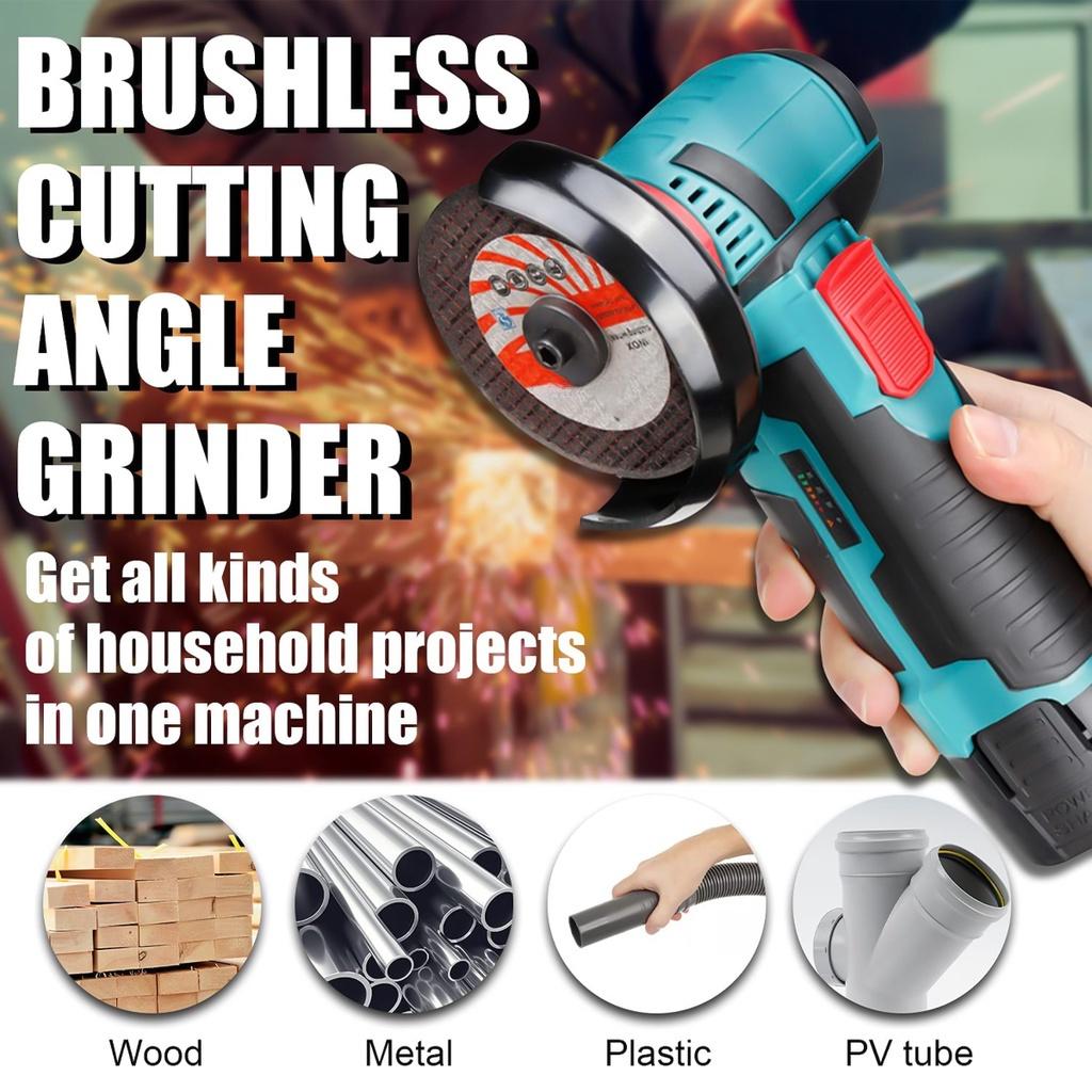 Mini 19500 rpm Brushless Angle Grinder Polishing Machine Diamond Cutting Power Tool With 3pcs cutting Disc 1500W 12V