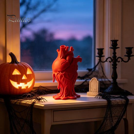 Dark Decor for Haunted House 3D Printed Human Heart Model, Anatomical Figurine, Decorative Sculpture Creative PLA with Dripping Blood Design