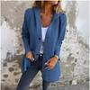 Fashion Autumn Winter Long Sleeve Women Hooded Jackets Solid Color Casual Single-breasted Loose Office Coats Plus Size Elegant Simple Long Shirts