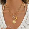 Starfish & Conch Pendant Necklace - European & American Summer Style Jewelry for Women