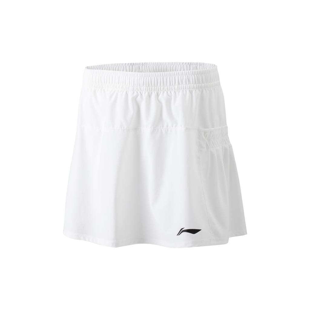 Li-Ning Comfortable Quick-Drying Simple Solid Color Versatile Mid-Waist Casual Skirt Women Skirts Standard-White ASKV010-2