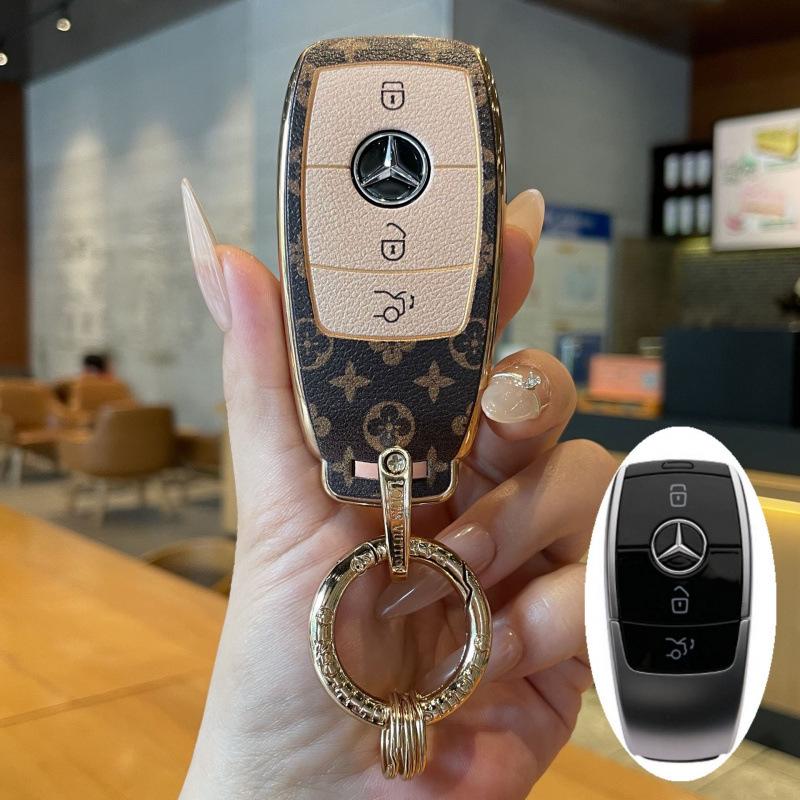 High-Grade Full Coverage Key Case with Exquisite Buckle for Mercedes CLS C-Class B-Class CLA EQB EQA GLE GLC.
