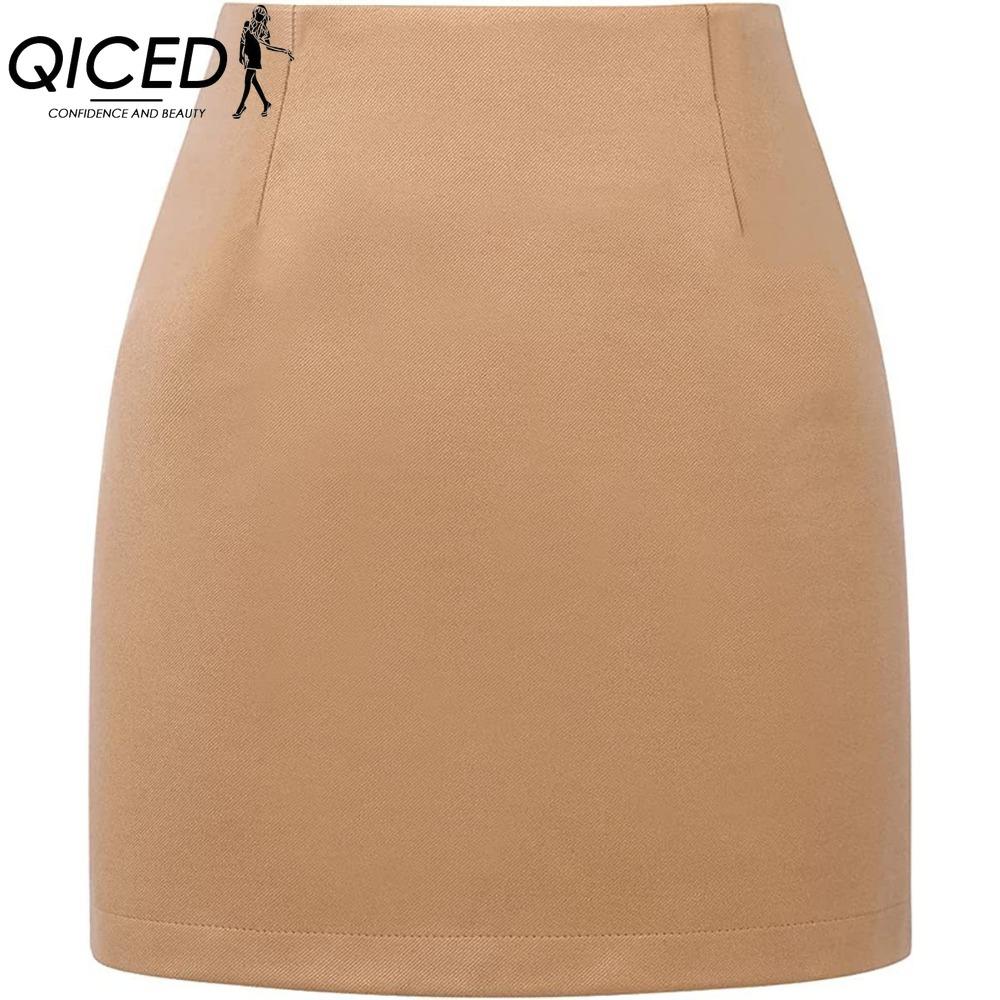 

QICED Женская Модная Повседневная Летняя Весенняя Юбка XXL хаки