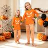 Family Matching Halloween Print Pajama Set with Long Sleeve Top and Open Hem Pants, Raglan Sleeve for Cozy Holiday Wear