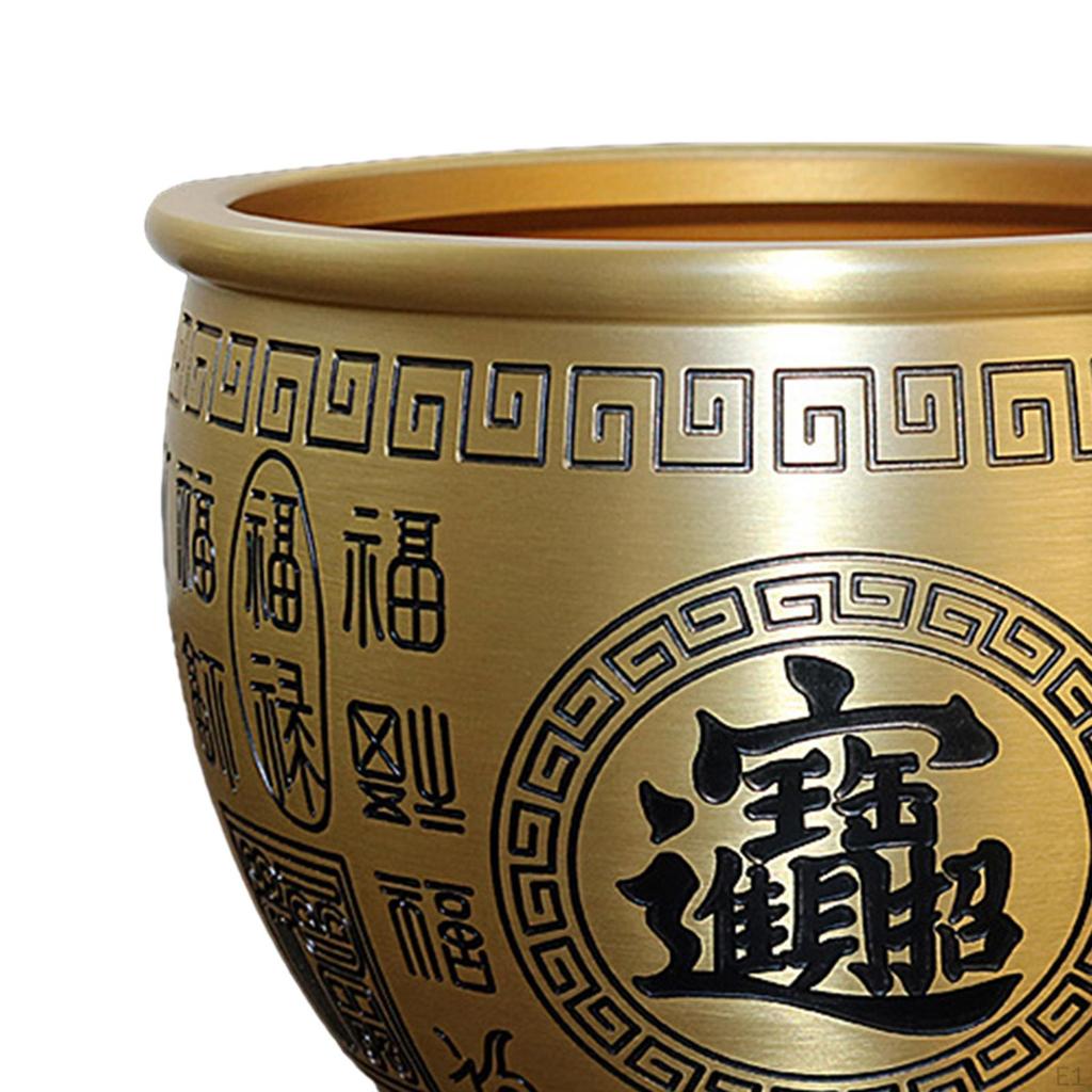 Brass Feng Shui Bowl Cornucopia Good Luck Wealth Table Centerpiece Desktop Ornament for