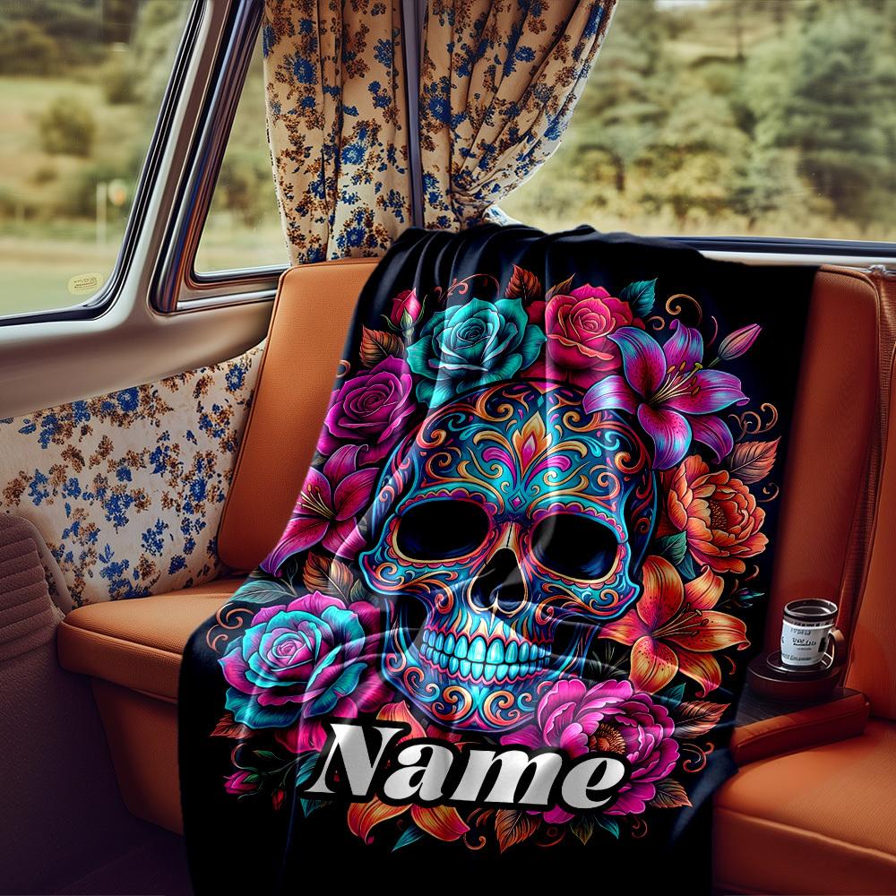 Sugar Skull Rv Blanket Comfortable Soft Lightweight Allseason Multipurpose Blanket For Travel Camping Picnics Sofa Rv Bed Living Room Gift For Friends